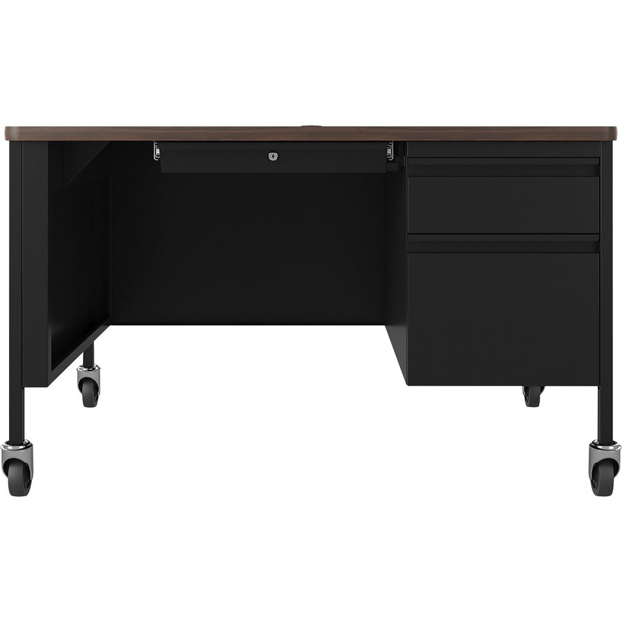 Lorell Fortress Series 48" Mobile Right-Pedestal Teachers Desk - 66943