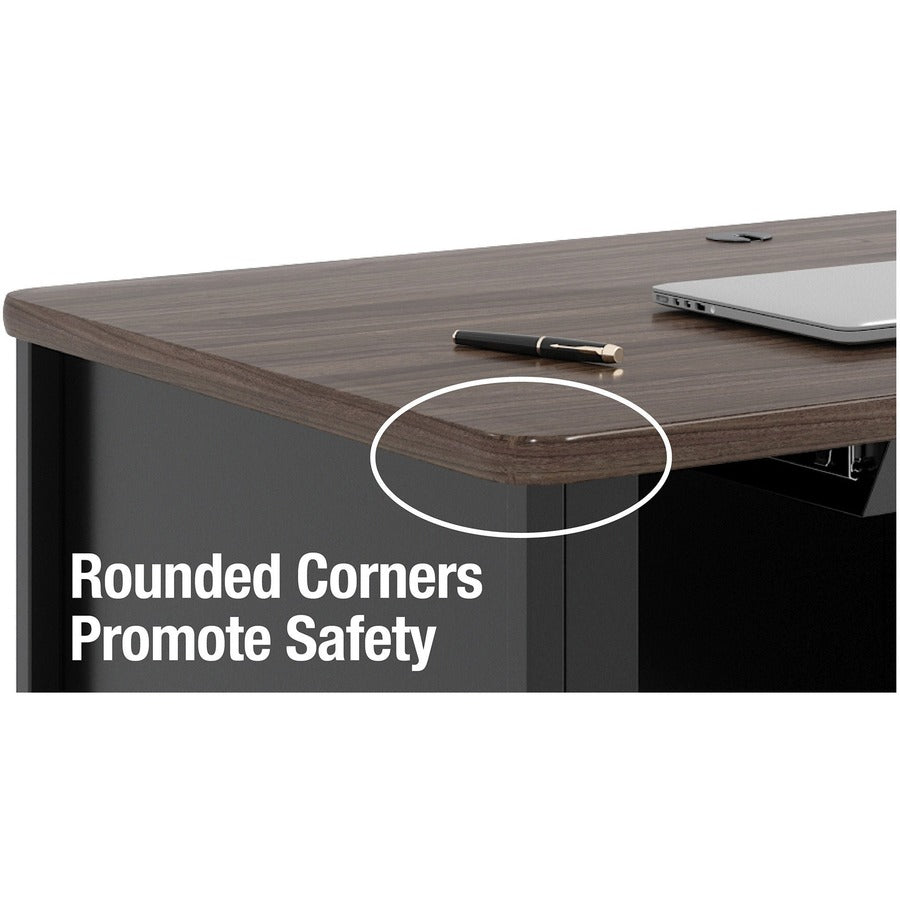Lorell Fortress Series 48" Mobile Right-Pedestal Teachers Desk - 66943