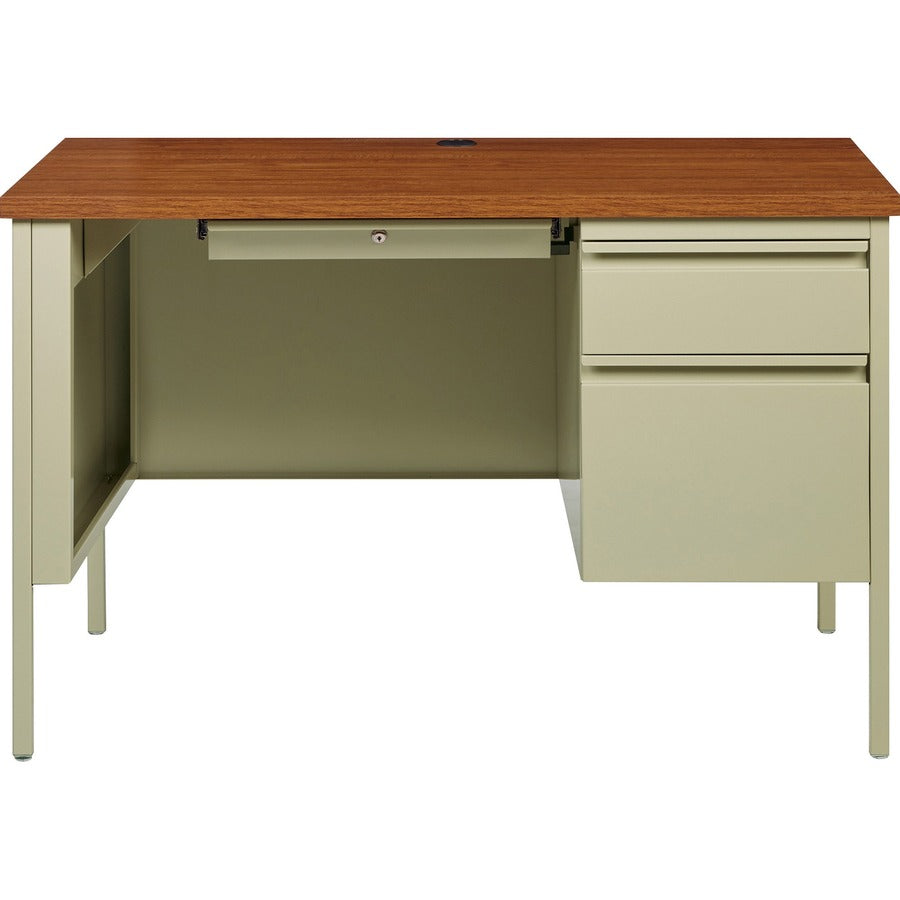 Lorell Fortress Series 45-1/2" Right Single-Pedestal Desk - 66947