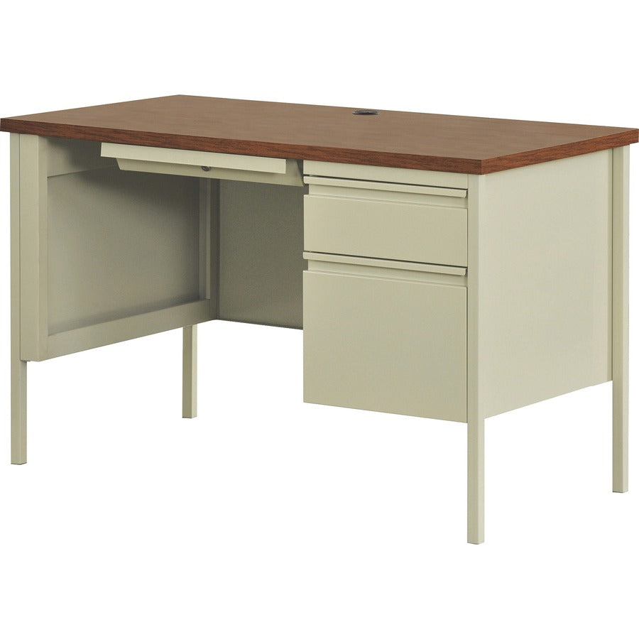 Lorell Fortress Series 45-1/2" Right Single-Pedestal Desk - 66947