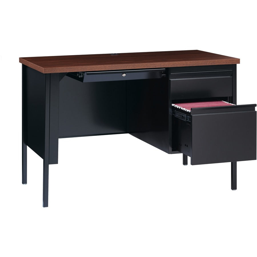 Lorell Fortress Series 45-1/2" Right Single-Pedestal Desk - 66948