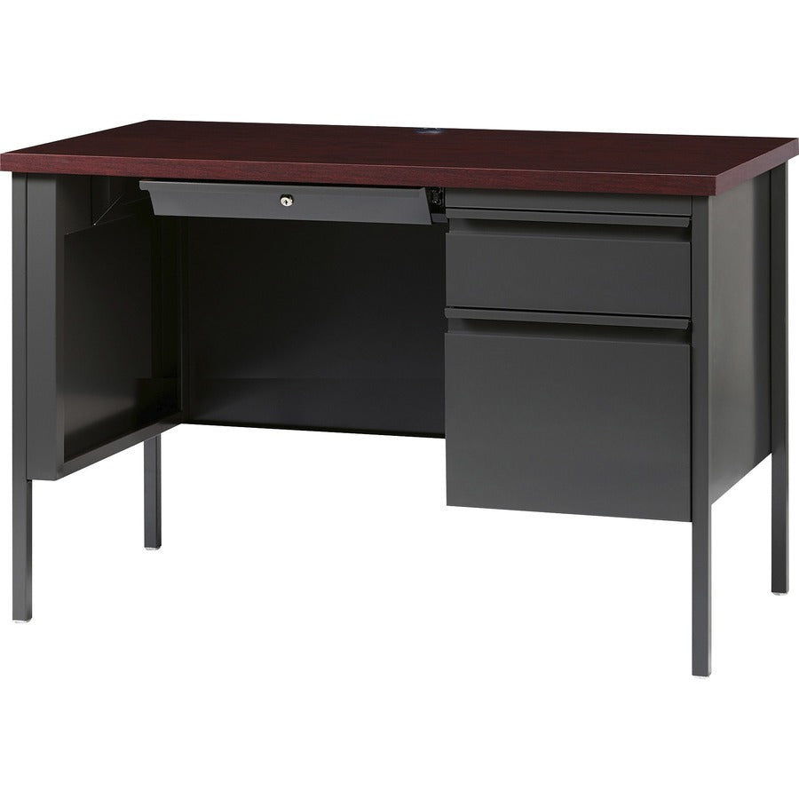 Lorell Fortress Series 45-1/2" Right Single-Pedestal Desk - 66949