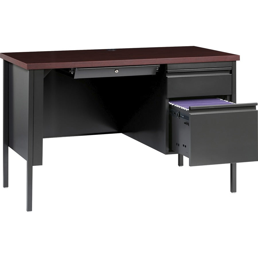 Lorell Fortress Series 45-1/2" Right Single-Pedestal Desk - 66949