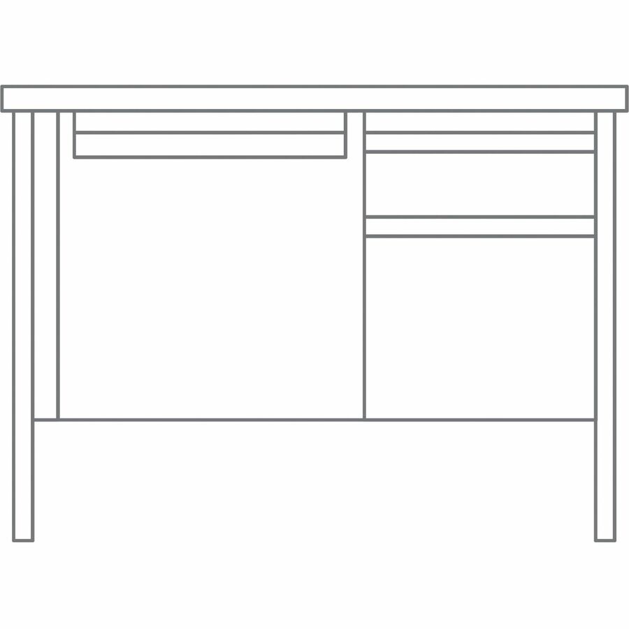 Lorell Fortress Series 45-1/2" Right Single-Pedestal Desk - 66949