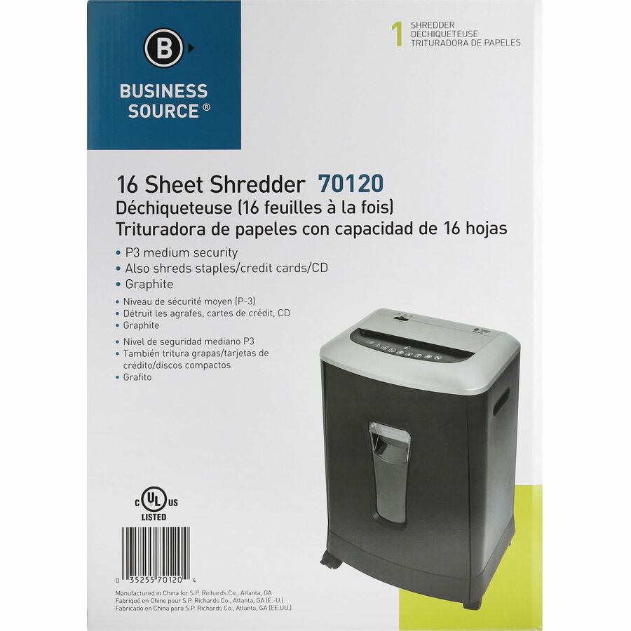Business Source 6-gallon Bin Cross-cut Shredder - 70120