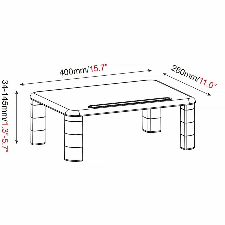 Lorell Height-Adjustable Monitor Riser - 99991