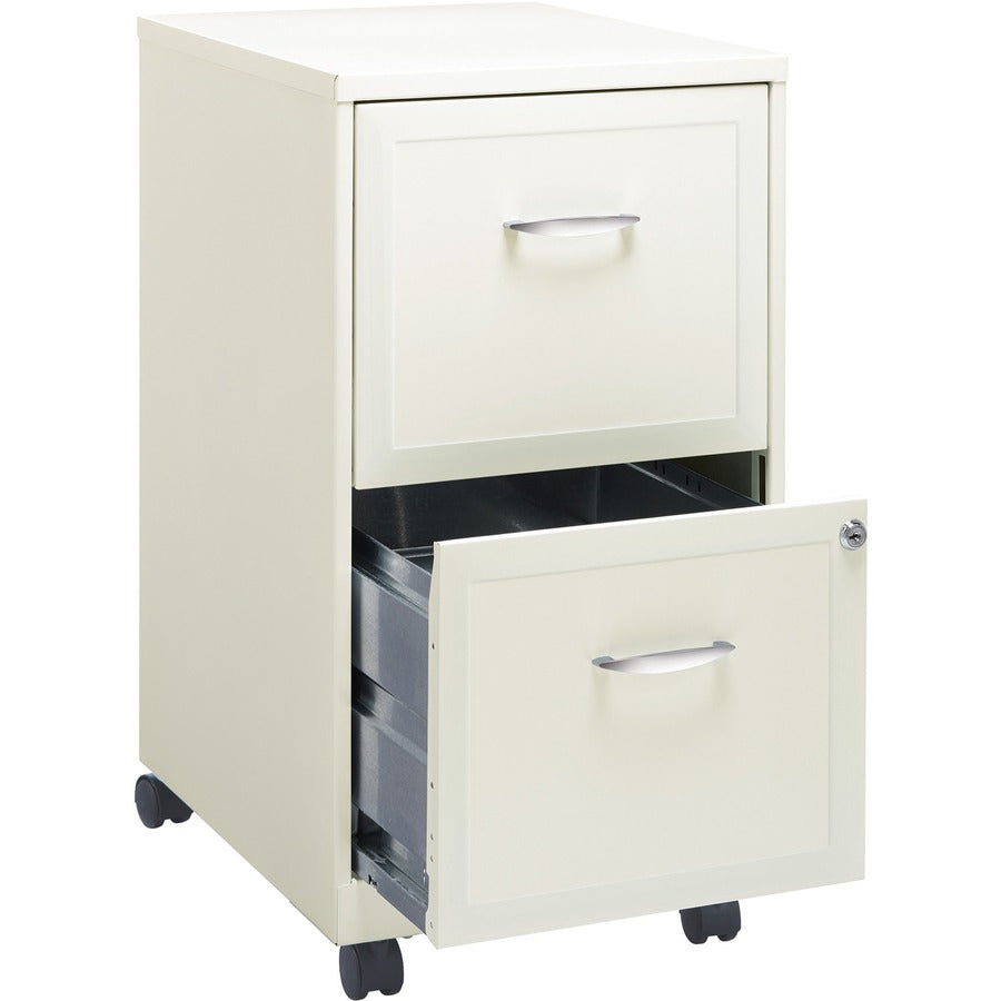 Lorell SOHO White Mobile File Cabinet - 2-Drawer - 19156