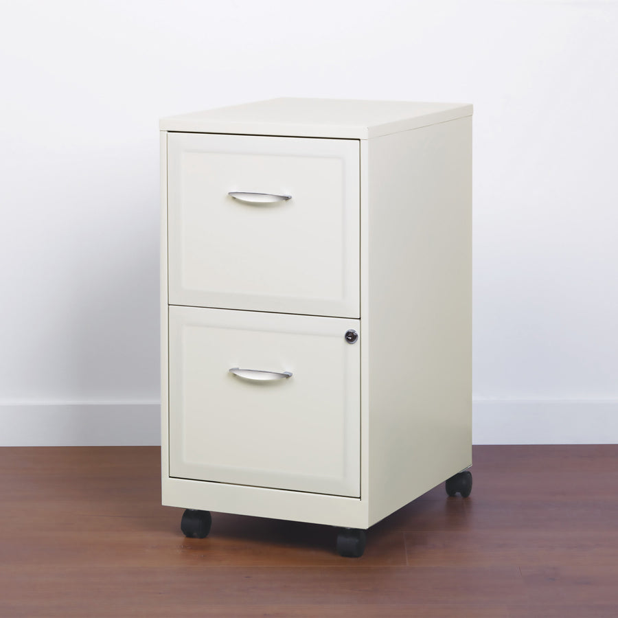 Lorell SOHO White Mobile File Cabinet - 2-Drawer - 19156