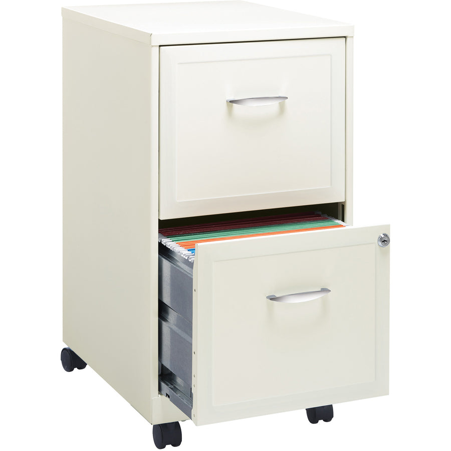 Lorell SOHO White Mobile File Cabinet - 2-Drawer - 19156