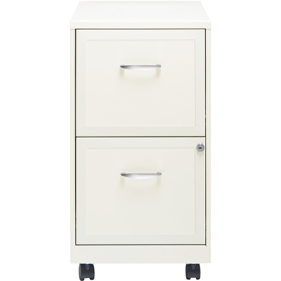 Lorell SOHO White Mobile File Cabinet - 2-Drawer - 19156