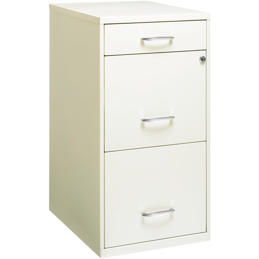 Lorell SOHO White 3-drawer File Cabinet - 19157