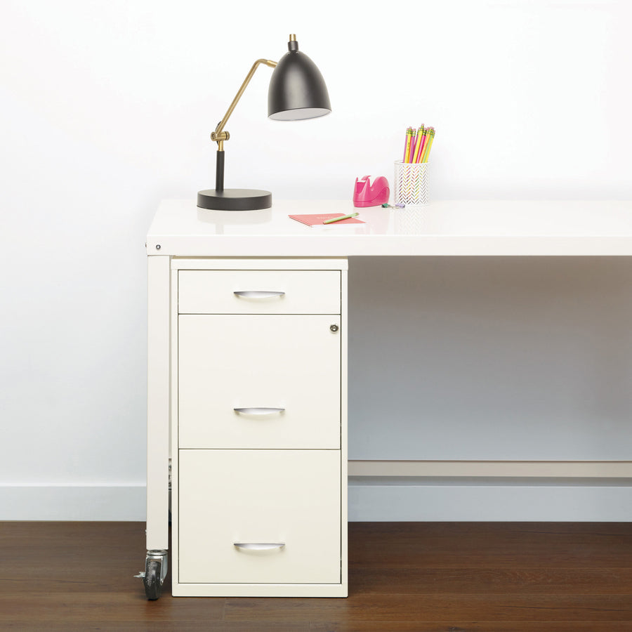 Lorell SOHO White 3-drawer File Cabinet - 19157