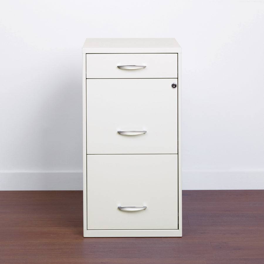 Lorell SOHO White 3-drawer File Cabinet - 19157