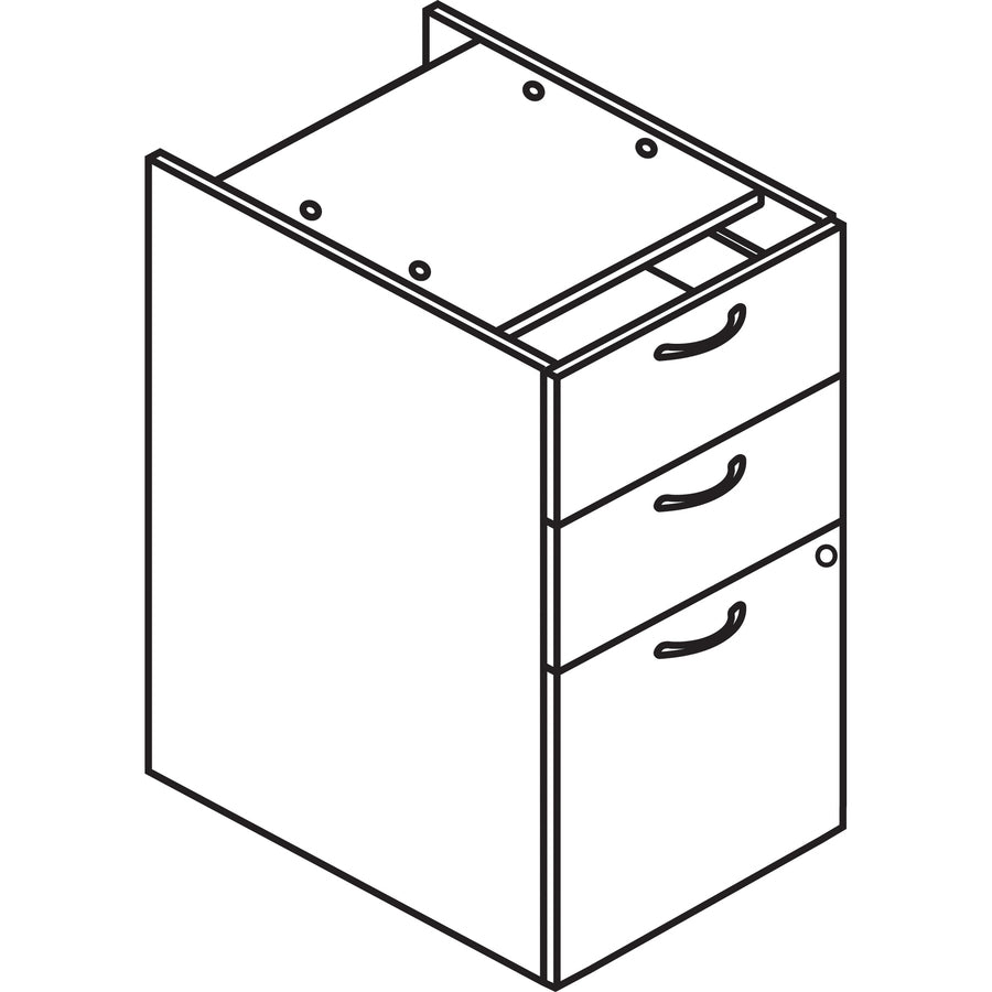 HON Foundation Shaker Cherry Laminate Desking Pedestal - 3-Drawer - LMBBFF