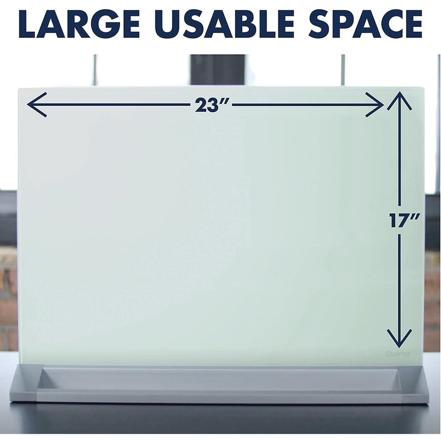 Quartet Glass Desktop Dry-Erase Panel, Frameless, 23" x 17" - 3413826909