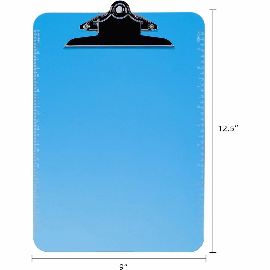Business Source Spring Clip Plastic Clipboard - 01863