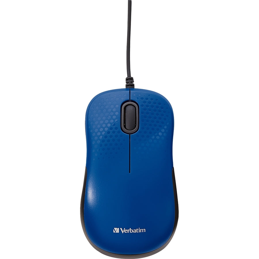 Verbatim Silent Corded Optical Mouse - Blue - 70233