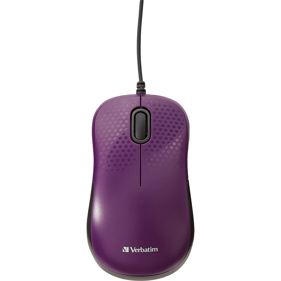 Verbatim Silent Corded Optical Mouse - Purple - 70235