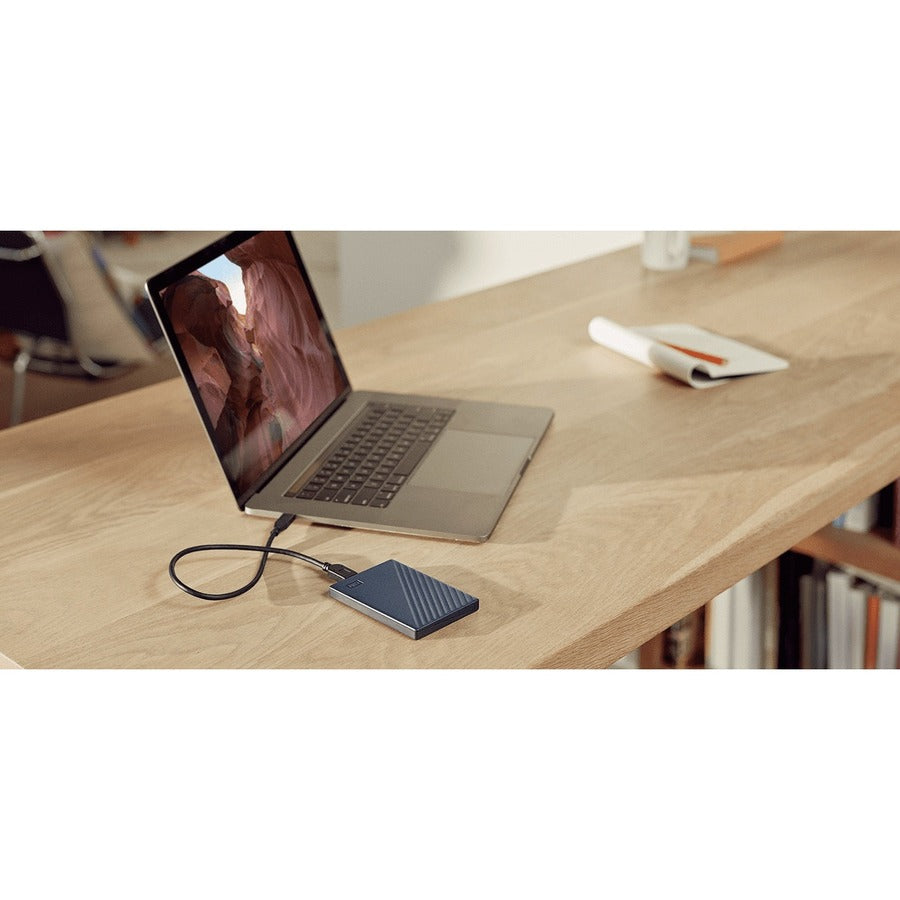 WD My Passport for Mac WDBA2F0050BBL 5 TB Portable Hard Drive - External - Midnight Blue - WDBA2F0050BBL-WESN