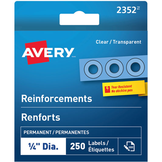 Avery® Clear Reinforcement Labels 1/4" Diameter