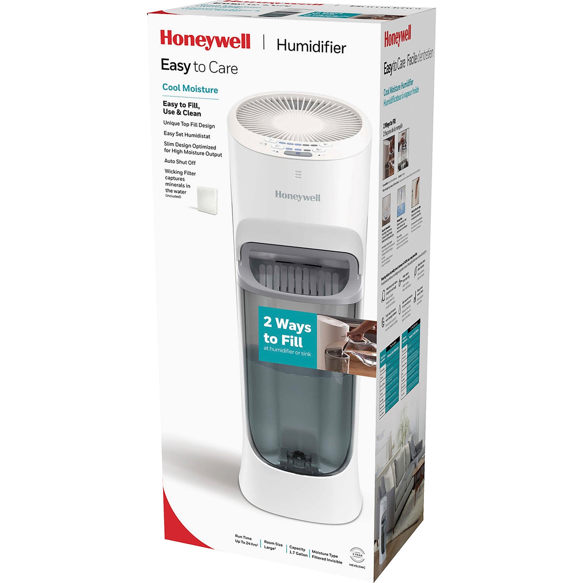 Honeywell HEV615WC Top Fill Tower Cool Mist Humidifier