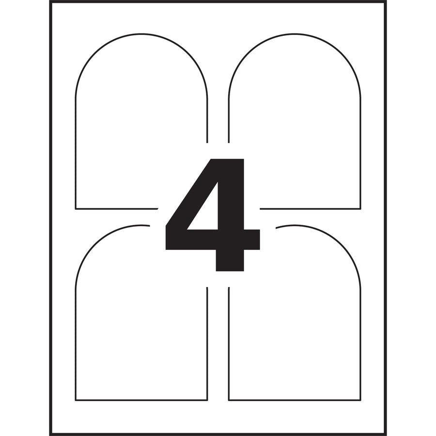 Avery® White Arched Wine Bottle Labels 4¾" x 3-1/2" , Permanent Adhesive, for Laser and Inkjet Printers - 22811