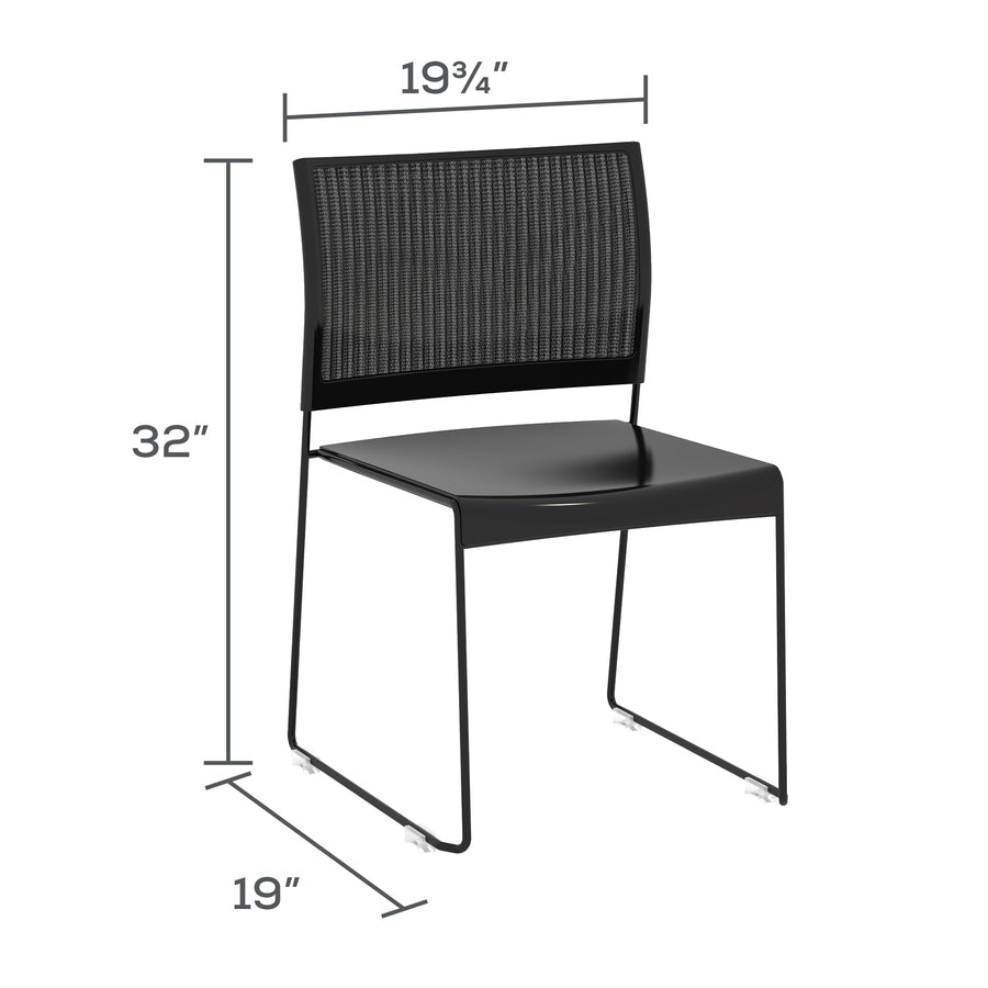 Safco Currant Mesh Back Guest Stack Chairs - 4/CT - 4271BM