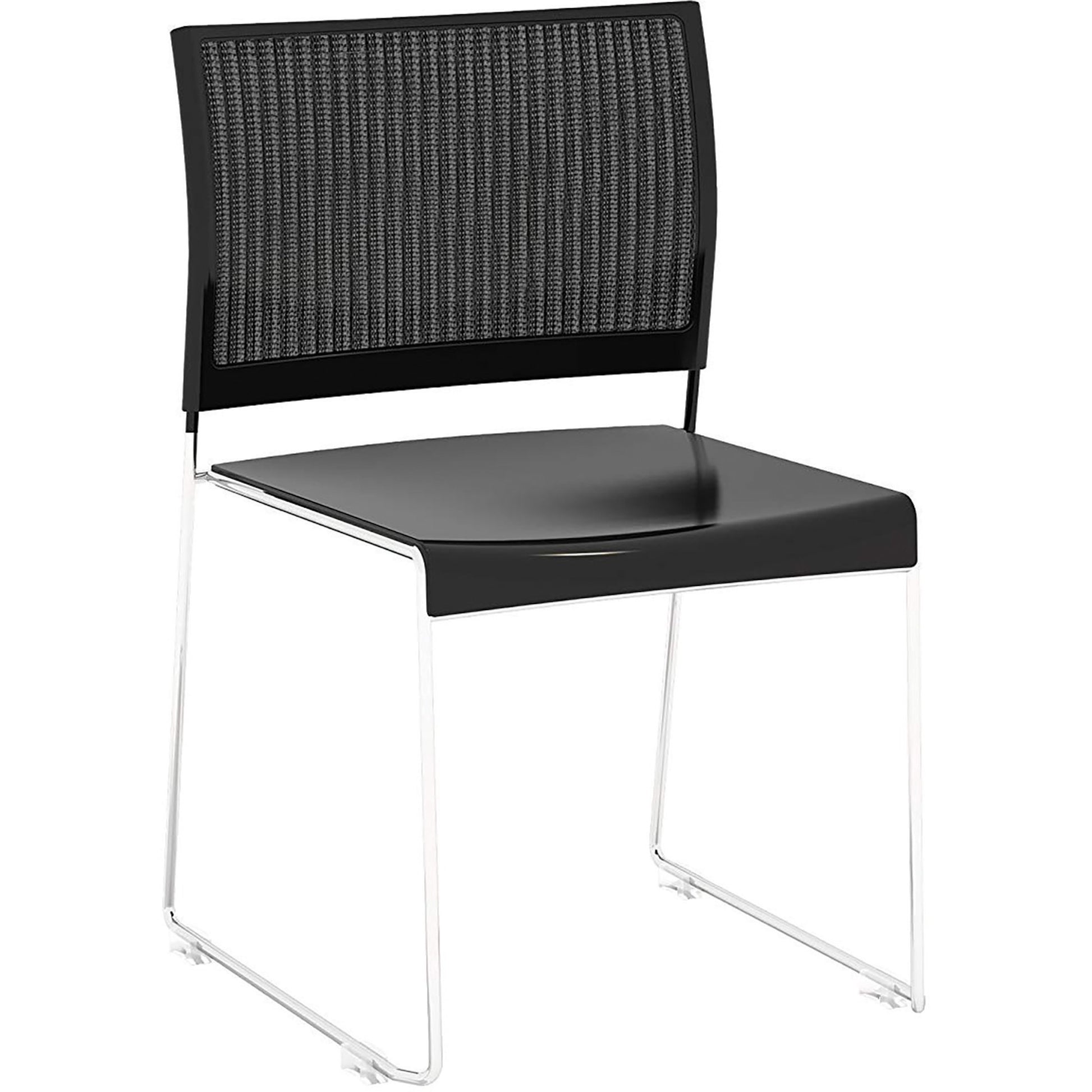 Safco Currant Chrome Frame Guest Stack Chairs - 4/CT