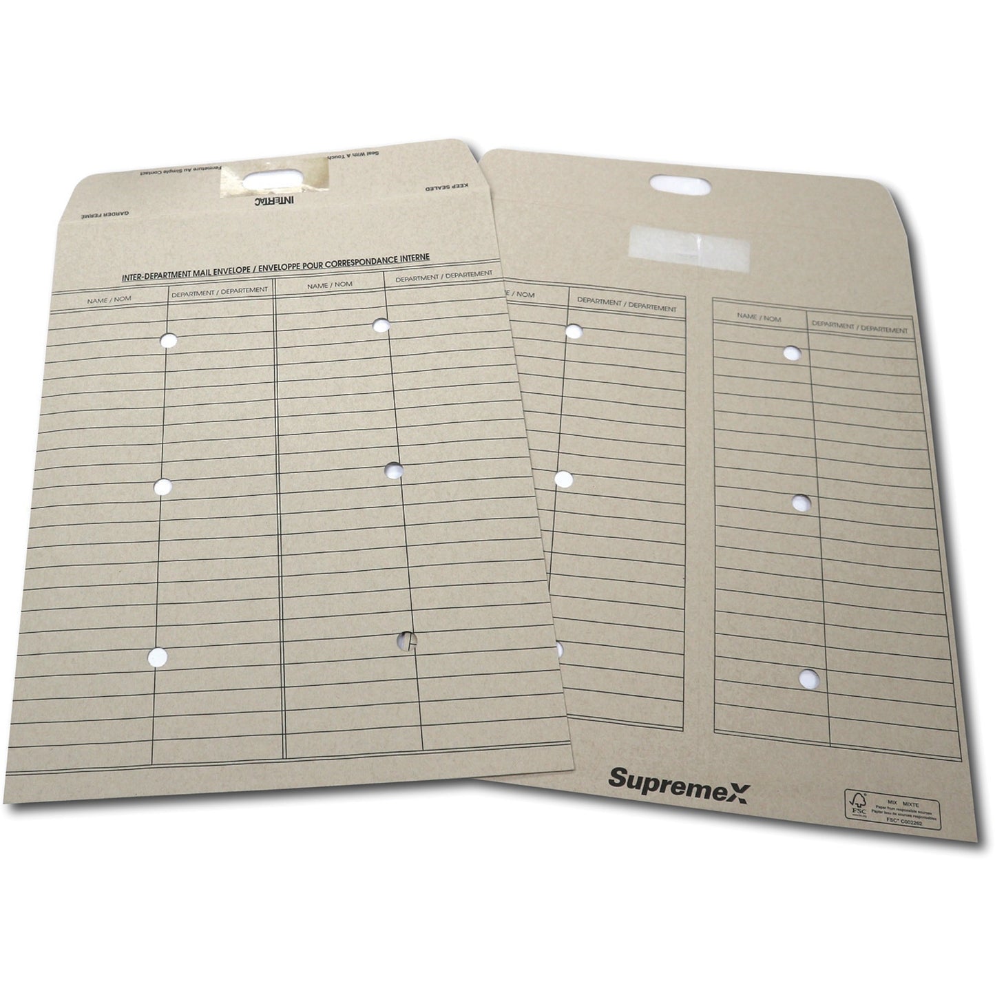 Supremex Interdepartment Poly Envelopes Press to Seal 10" x 13" Bilingual 100/box