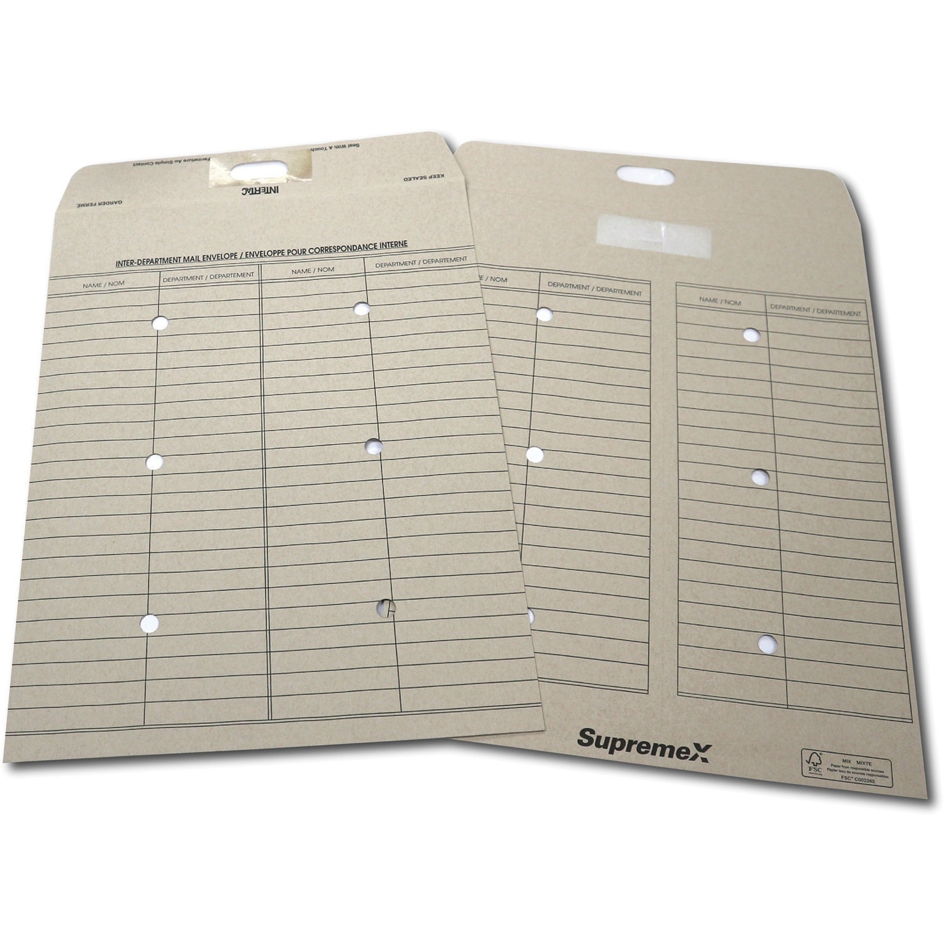 Supremex Interdepartment Poly Envelopes Press to Seal 10" x 13" Bilingual 100/box