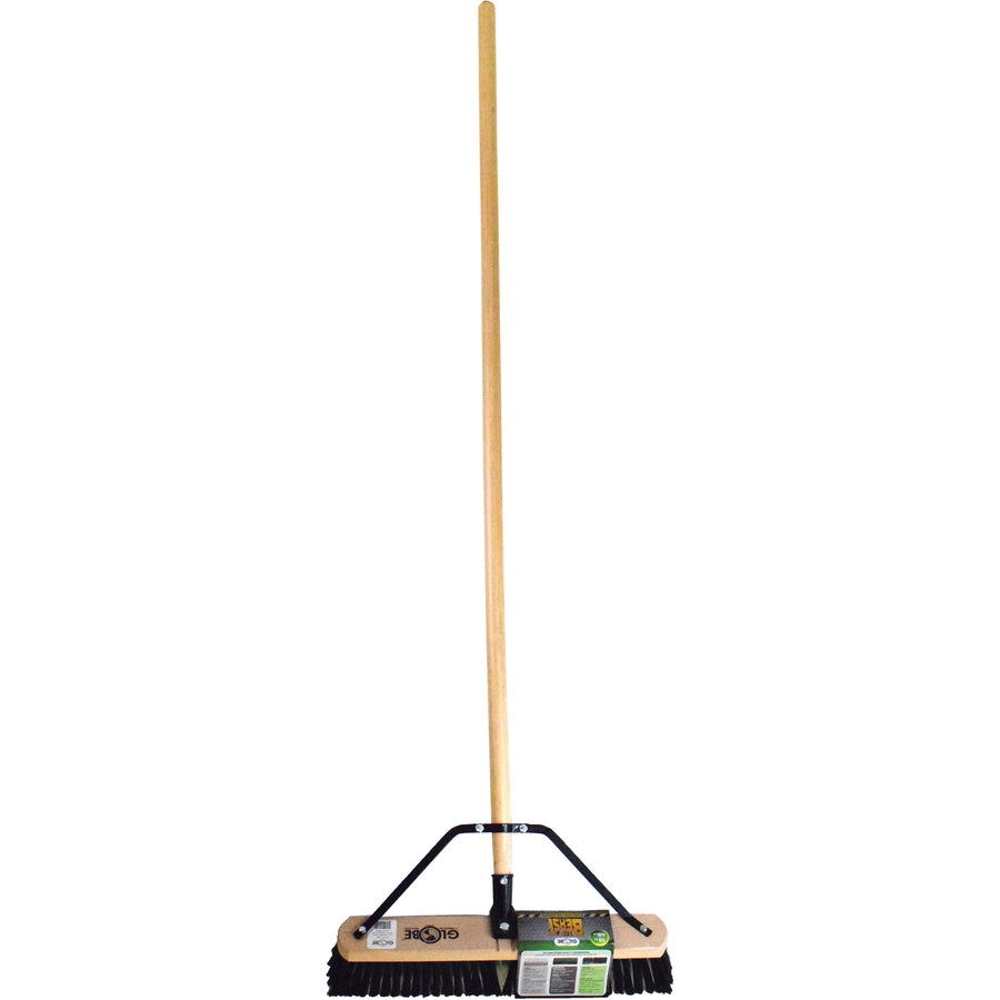 Globe 18" Assembled Wood Block Contractor Push Broom-Medium - 4063