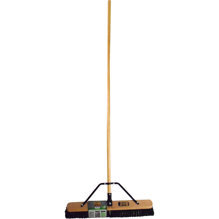 Globe 24" Assembled Wood Block Contractor Push Broom-Medium - 4064