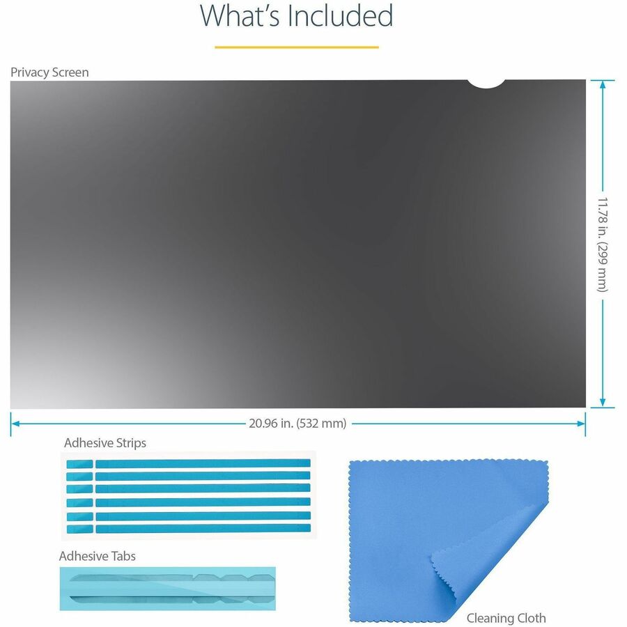 StarTech.com Monitor Privacy Screen for 24" Display - Widescreen Computer Monitor Security Filter - Blue Light Reducing Screen Protector - PRIVSCNMON24