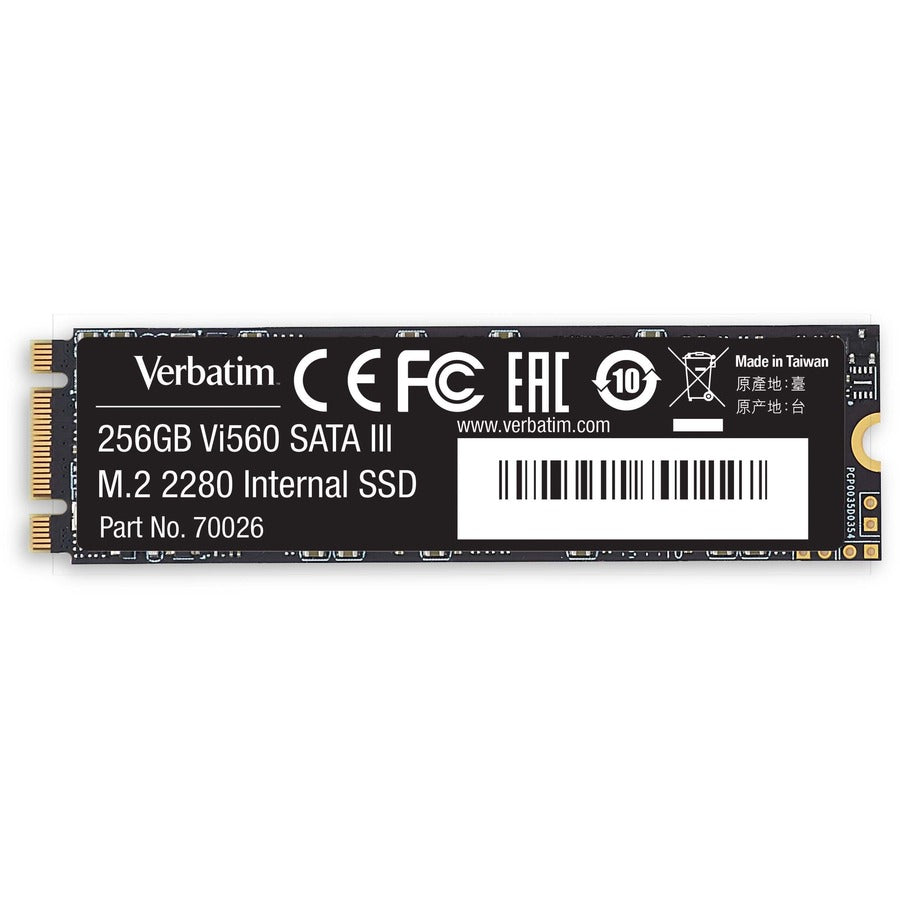 Verbatim Vi560 256 GB Solid State Drive - M.2 2280 Internal - SATA (SATA/600) - 70026