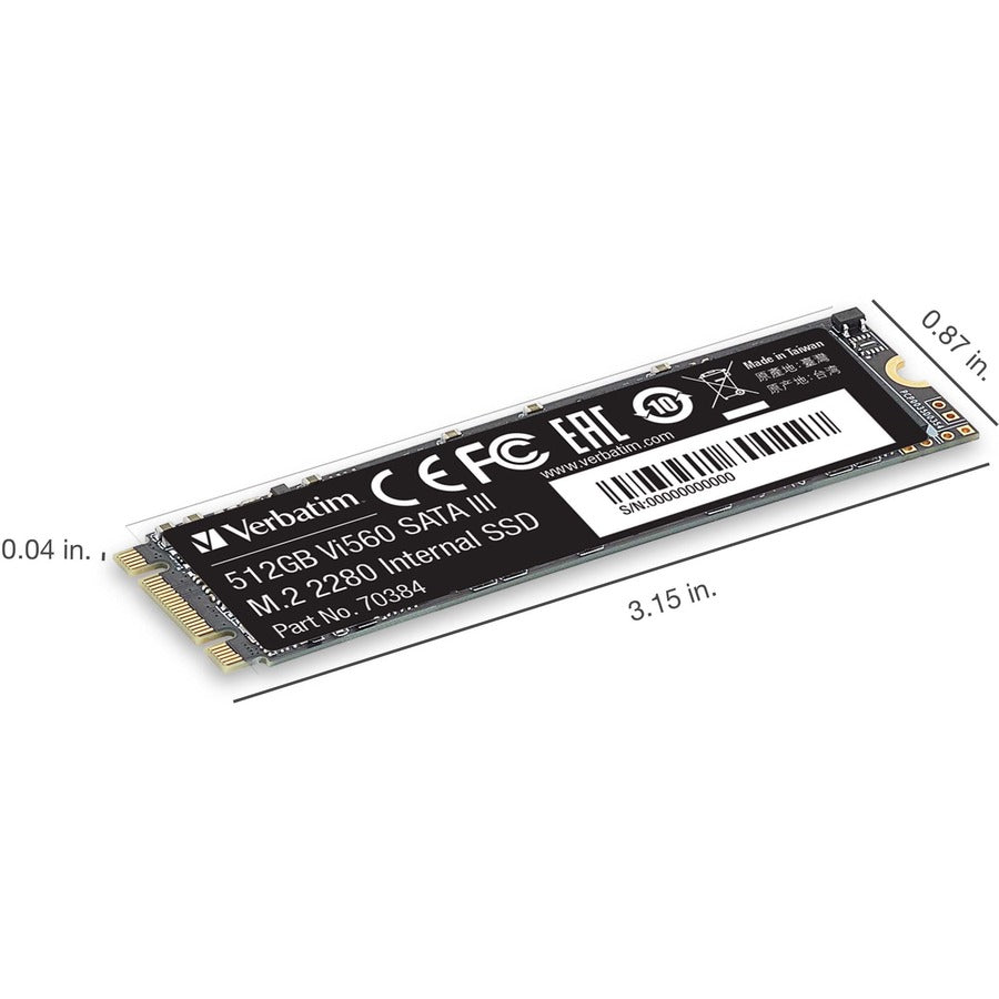 Verbatim Vi560 512 GB Solid State Drive - M.2 2280 Internal - SATA (SATA/600) - 70384