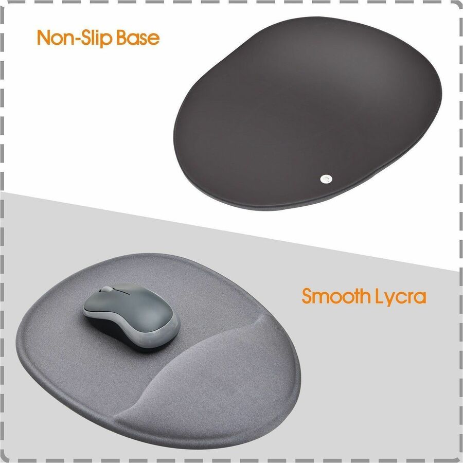 DAC® MP-113 Super-Gel "Contoured" Mouse Pad with Palm Support, Grey - 02086