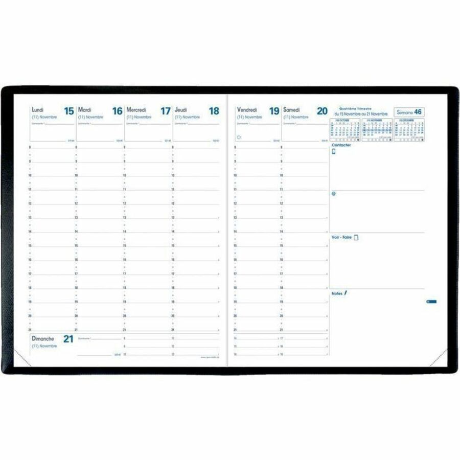 Quo Vadis President Weekly Planner Refill, 10-3/4" x 8-1/4" , French