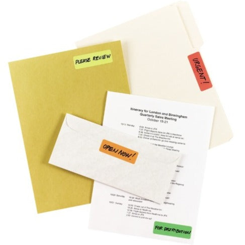 Avery® Removable Rectangular Colour Coding Labelsfor Laser or Inkjet Printers, 1" x 3" - 2334