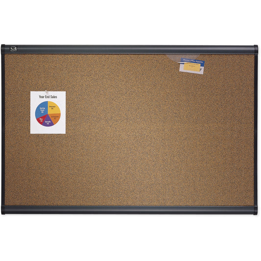 Quartet Prestige Coloured Cork Bulletin Board, Graphite Finish Frame, 3' x 2'