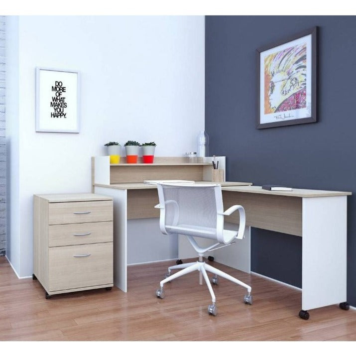 Nexera Essentials Mobile Filing Cabinet, 3-Drawer, Natural Maple - 5092
