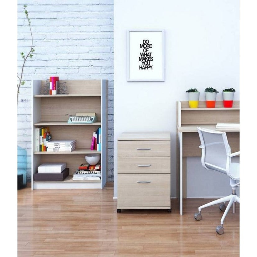 Nexera Essentials Mobile Filing Cabinet, 3-Drawer, Natural Maple - 5092