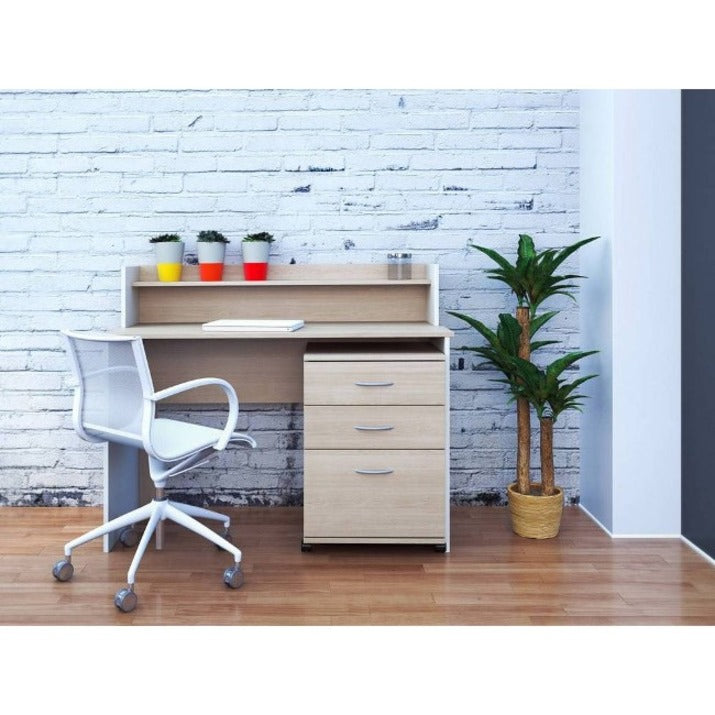 Nexera Essentials Mobile Filing Cabinet, 3-Drawer, Natural Maple - 5092