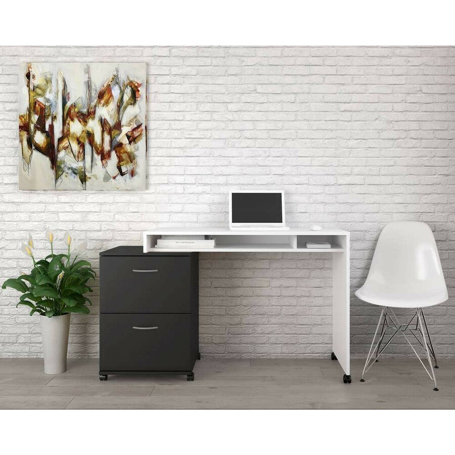 Nexera Essentials Mobile Filing Cabinet, 2-Drawer, Black - 6093