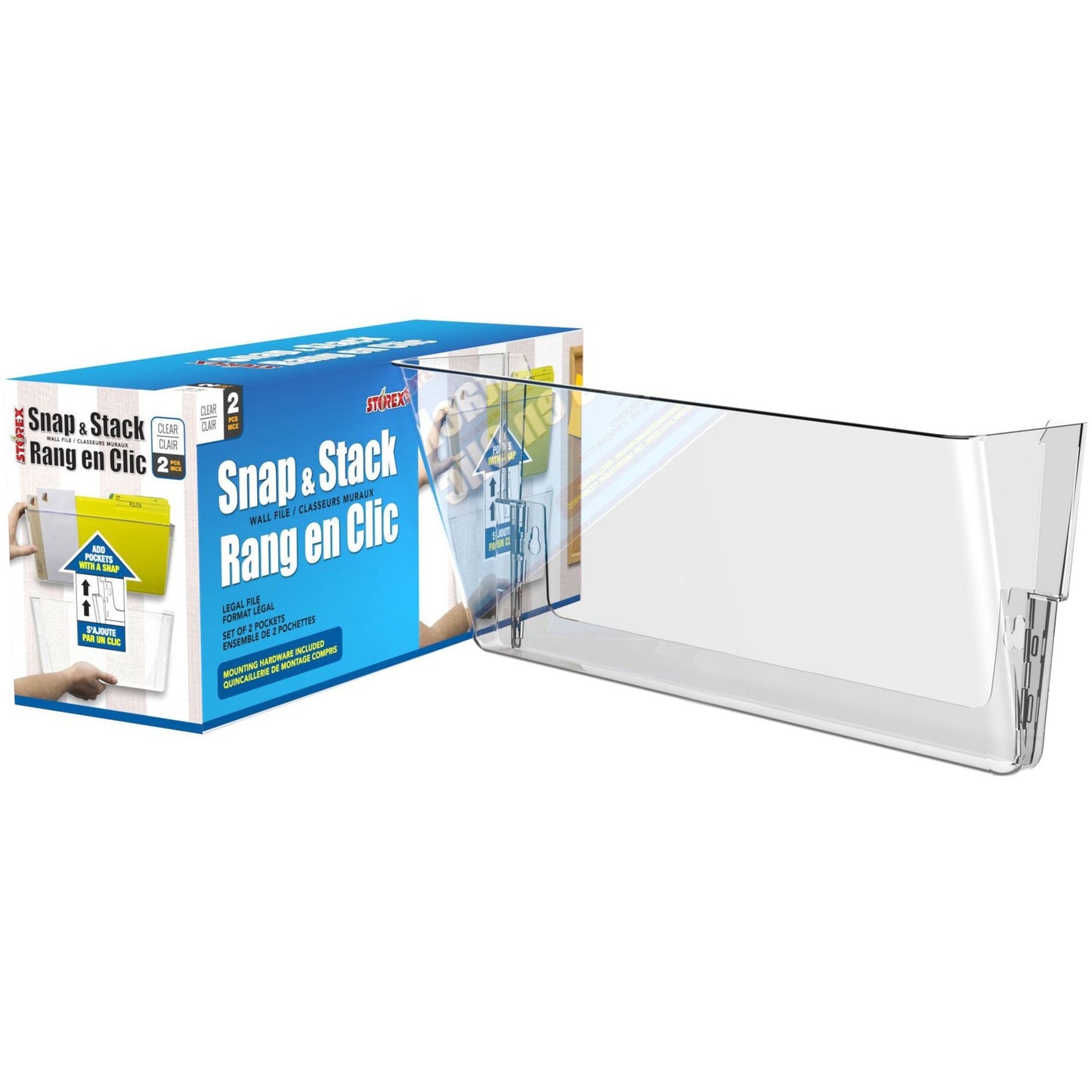 Storex Snap and Stack Wall Pockets Files, Legal