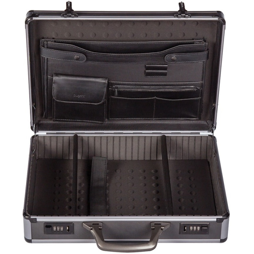 bugatti Carrying Case (Attaché) for 17.3" Notebook, Tablet - Gun Metallic, Black - ATC0103