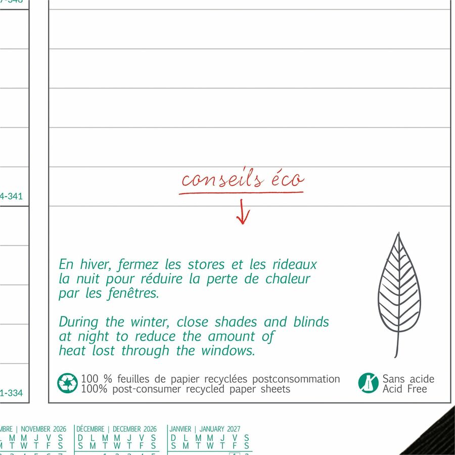 Blueline EcoLogix Monthly Desk Pad Calendar, 22" x 17" , Bilingual - C177437B