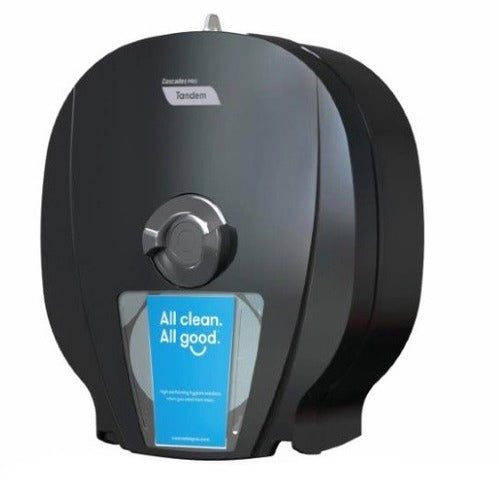 Cascades X4 High-Capacity Bath Tissue Dispenser, 15 7/16"H x 6 5/8" x 13 5/8"D, Black