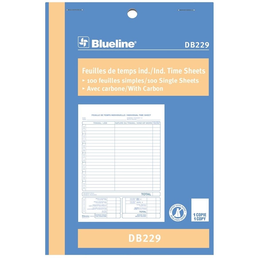 Blueline Individual Time Sheets - DB229