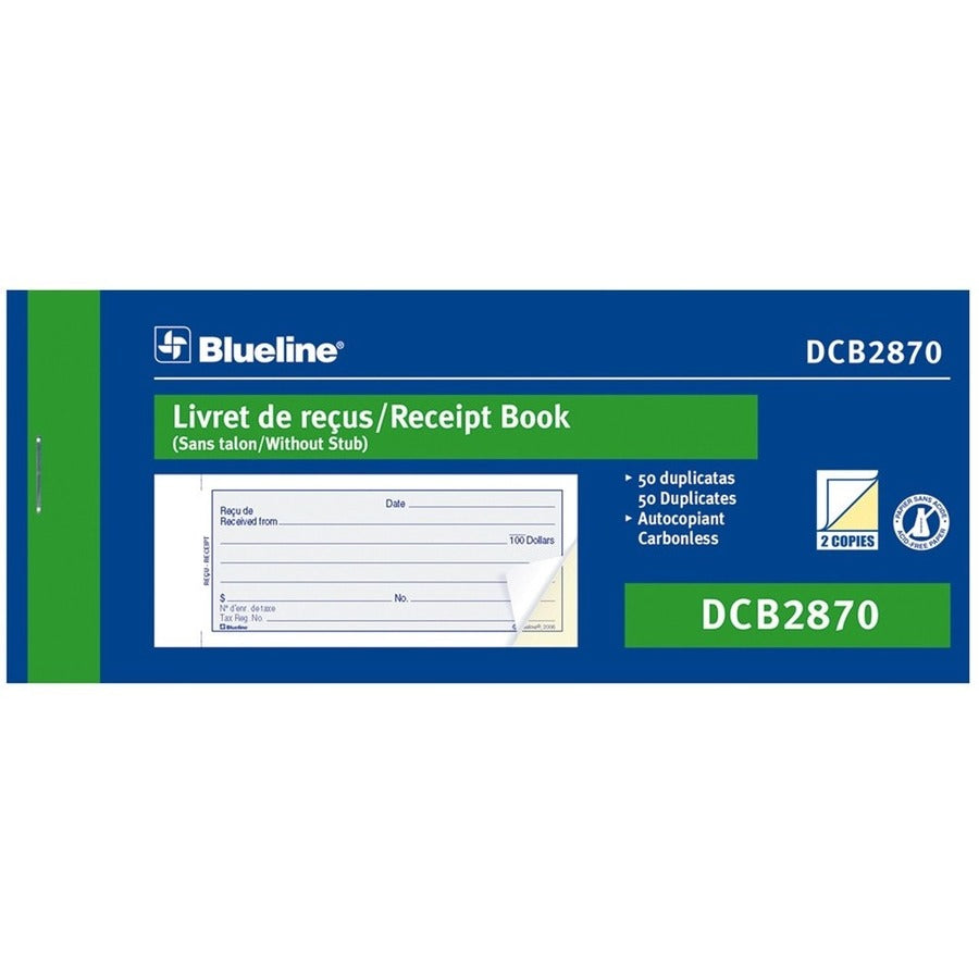 Blueline DCB2870 Receipt Book - DCB2870