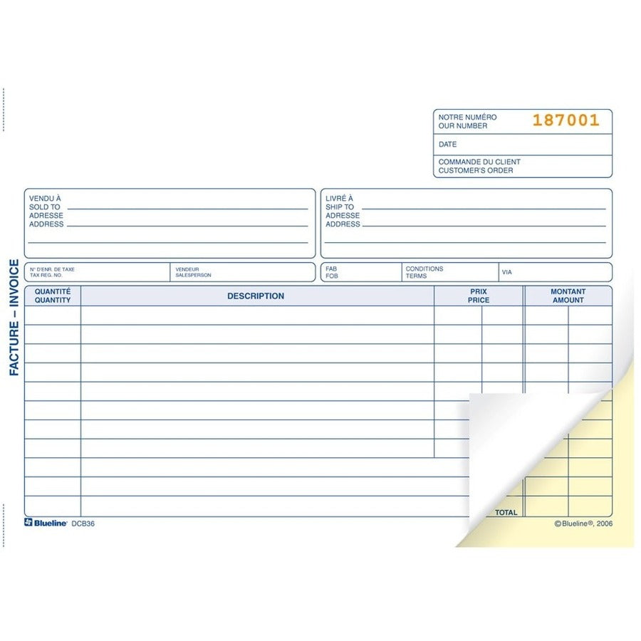 Blueline Invoices Book - DCB36